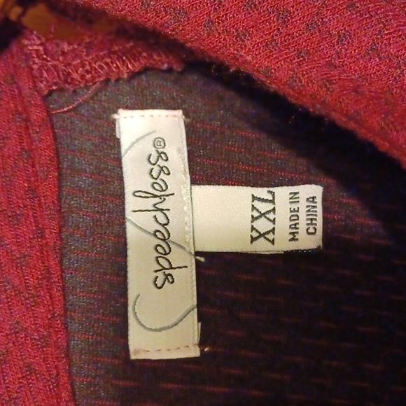 Juniors Speechless Burgundy Dress w/Crocheted Capped Sleeves Size XXL - Picture 3 of 16